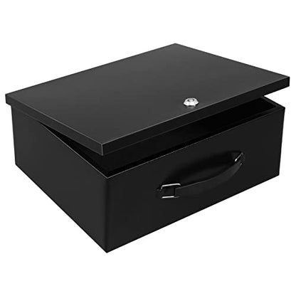 Dalmbox Fire Resistant Document Lock Box Safe with Key, Black - color: BLACK KEY LOCK, size: X-Large