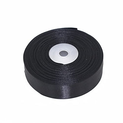 Black Satin Ribbon 1 Inch for Gift Wrapping, 50 Yards in Length - color: Black, size: 1"