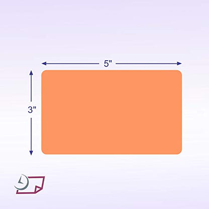 NextDayLabels 500 Rectangle Stickers, Color Coding Labels Roll, (3" x 5") - color: Salmon