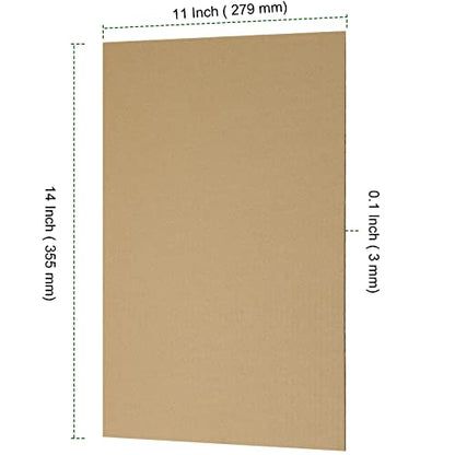 PINGEUI 50 PCS 11 x 14 Inches Brown Kraft Corrugated Cardboard Sheets, 1/8" Thick, Packaging, Crafts - size: 50 PCS 11 x 14 Inch