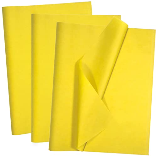 100 Sheets Yellow Tissue Paper Artdly 14 x 20 Inches Yellow Wrapping Paper Bulk for Weddings Birthday DIY Project Christmas - color: Yellow, size: 14x20 Inch (Pack of 100)