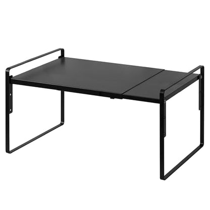 Nxconsu Cabinet Shelf Riser, Adjustable Cabinet Organizer, 10.3" Deep Black - color: Black, size: 10.3’’D * 13.8-24.8’’W * 9.7’’H
