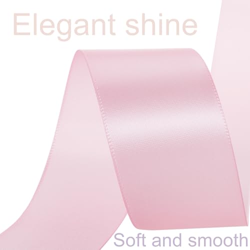 1-1/2 Inch Light Pink Ribbon 50Yards – Perfect for Gift Wrapping - color: Light Pink, size: 1-1/2"