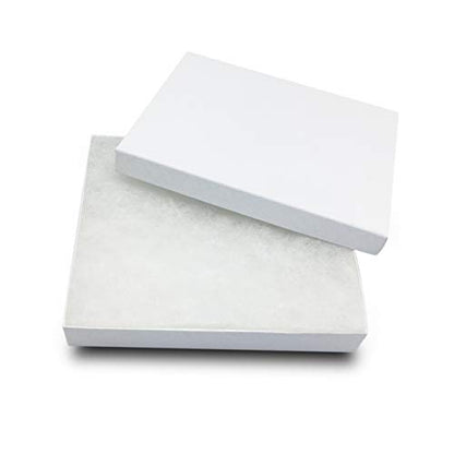 TheDisplayGuys 25 Cardboard Gift Jewelry Boxes w/Paddings #65-6.0x5.0x1 - color: White Swirl