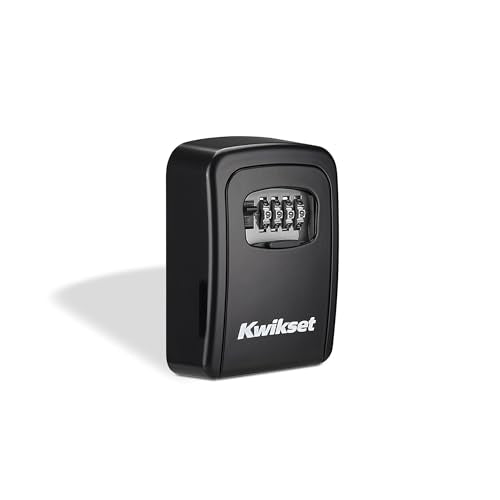 Kwikset Wall Mount Key Storage Lock Box, Combination, 3-9/16", Black