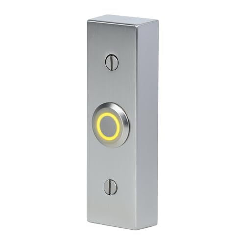 Newhouse Hardware Rectangular Lighted Wired Metal Doorbell Button in Brushed Nickel BT6BL-BN, for Doorbell Chime, Buzzer, or Ringer, Door Bell Button Only, Buzzer Button with LED Button Light - color: Brushed Nickel