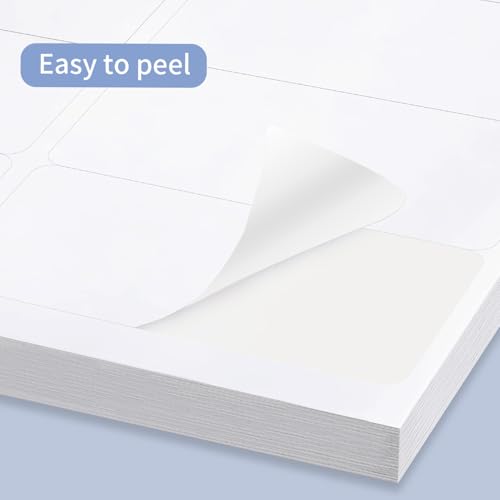 1" x 2-5/8" Address Labels 600 Labels Sticker Paper for Laser/Inkjet Printer Mailing Labels 8.5"×11"-White/20 Sheet - color: Matte White, size: 1" x 2-5/8"