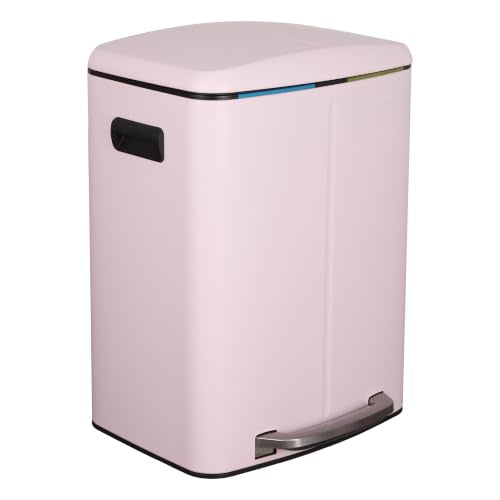 happimess Marco 10.6 Gal Double Bucket Step Trash Can, Blush Pink - color: Blush Pink