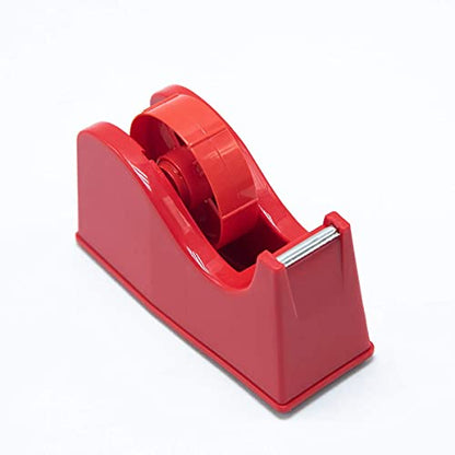 Desktop Tape Dispenser Adhesive Roll Holder (Fits 1" & 3" Core) with Weighted Nonskid Base (1Pack-Red) - color: 1pack-red