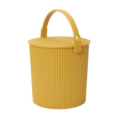 Hachiman Large Bucket, 2.6 Gallon Heavy Duty Bucket with Lid & Handle - color: Mustard, size: Large