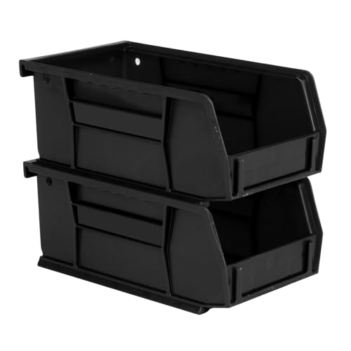 HE HUDSON EXCHANGE 7.5" x 4" x 3" Plastic Stackable Storage Bin, Black - color: Black, size: 1 Pack