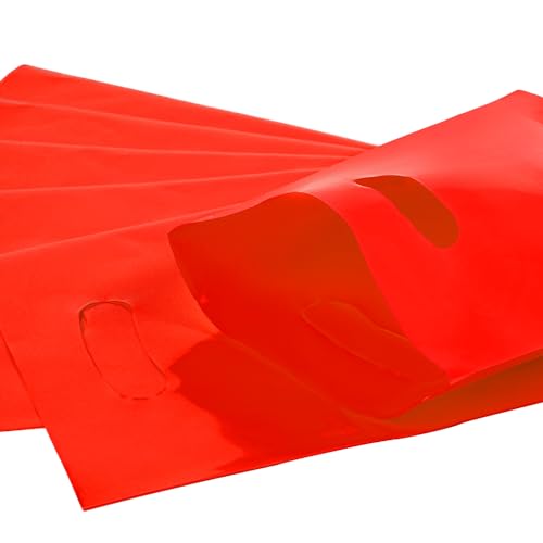 Red 100 PCS Small Gift Bags, 6"x8" Goodie Party Favor Bags with Handle, Treat Retail Pouches for Kids Birthday, Christmas, Small Business - color: Red-100PCS