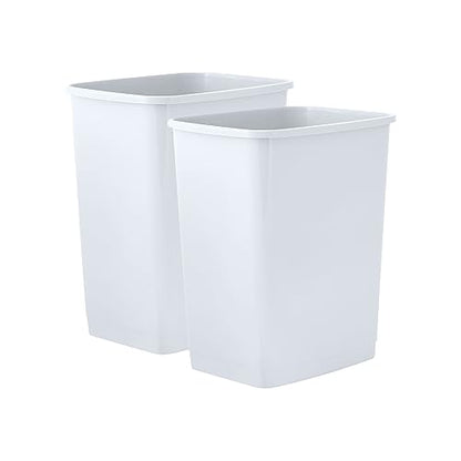 Superio 1.25 Gal Mini Plastic Trash Can, Small Waste Bin for Countertop, Desk, Vanity, Bathroom 5 Quart (2, White) - color: 2, White, size: 1.25 Gallon