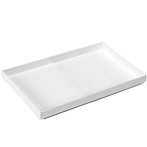 White Acrylic Organizer Tray, 8 x 12 Low-Profile Display & Vanity Tray – BPA-Free, Bathroom, Desk, Decor & Serving (Dry Use Only) - Made in USA - size: 8" x 12" x 1"