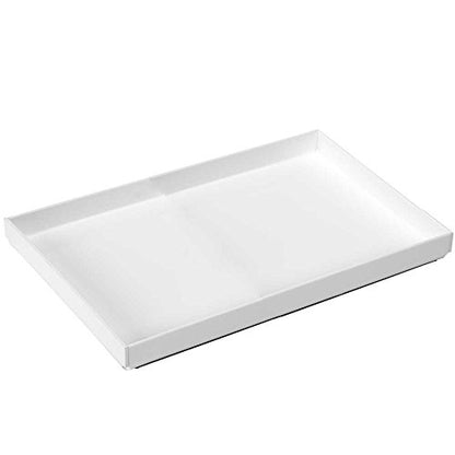 White Acrylic Organizer Tray, 8 x 12 Low-Profile Display & Vanity Tray – BPA-Free, Bathroom, Desk, Decor & Serving (Dry Use Only) - Made in USA - size: 8" x 12" x 1"
