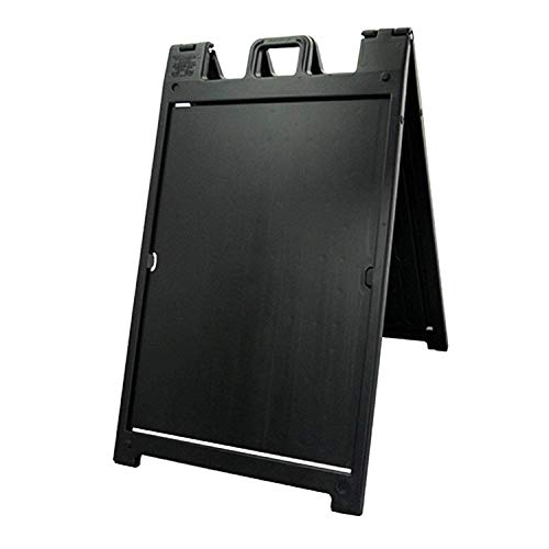 Black 2-Pack of Plasticade Signicade Deluxe A-Frame Sidewalk Curb Sign Portable Folding Double-Sided Display with Quick-Change System - size: 24 x 36 inches (Pack of 2)