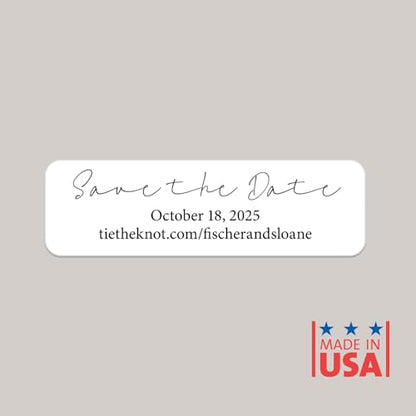 Save the Date Rolled Address Labels / 250 Personalized Return Address Labels/Designer Address Stickers in Elegant Plastic Dispenser - size: 250 Labels, style: Save the date