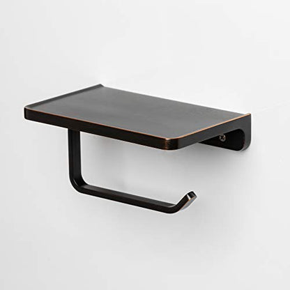Linkaa Bronze Toilet Paper Holder with Shelf Oil Rubbed Bronze,Wall Mount - color: Oil Rubbed Bronze‌