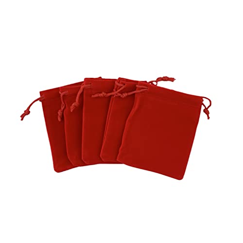 Palmhomee Pack of 48 3x4 Inch Velvet Drawstring Bags Gift Bag Velvet Pouch For Jewelry Wedding and Party Favor (Red) - color: Red