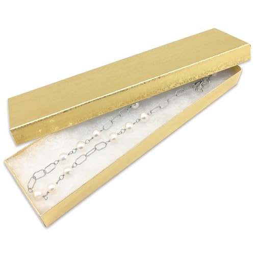 TheDisplayGuys 25 Cardboard Jewelry Gift Boxes with Inserts - Gold Foil - size: 25 Pack