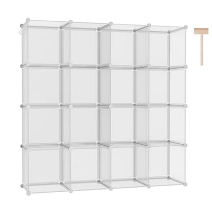 C&AHOME 16 Cube Storage Organizer Cube Shelves Units Storage Cubes, Twill - color: Transparent Twill
