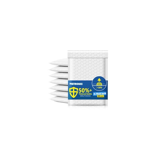 Metronic Bubble Mailers 4x8" 50 Pack Padded Envelopes True 4x7" Usable Size - color: White, size: 4x8" 50 pc