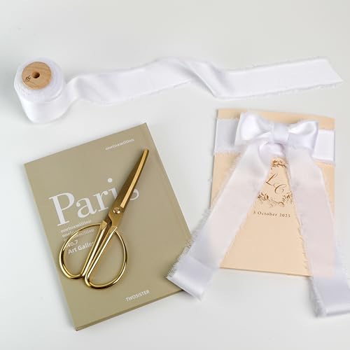 Silk Satin Ribbon 1-1/2 in x 30 Yards White&Ivory&Champagne Pink - color: White& Ivory& Champagne Pink