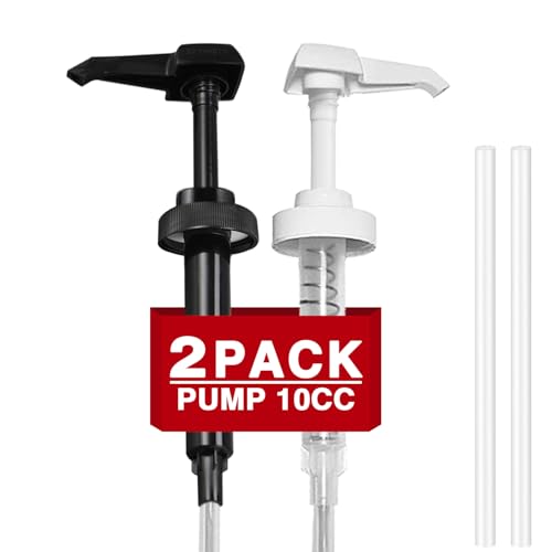 AMORIX 2 Pcs 38-400 Gallon Pump Dispenser, Black & White, for Gallon Jug - size: 38/400-10cc x 2pcs