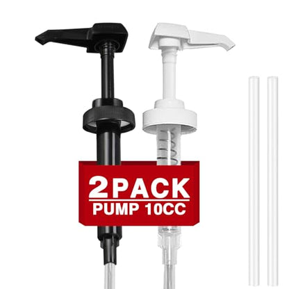 AMORIX 2 Pcs 38-400 Gallon Pump Dispenser, Black & White, for Gallon Jug - size: 38/400-10cc x 2pcs
