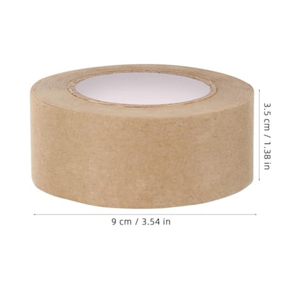 2 Rolls Water Activated Tape 3.14X3.14 Inch Brown Paper Framing Tape for Picture Frame Backing and Artwork Protection Easy Tear Gummed for Shipping and Packaging