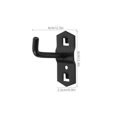 Veemoon Square Pegboard Wall Hooks, 10pcs Peg Board Tool Storage Hangers Heavy Duty Shelf Brackets Storage Organization Board Hooks for Kitchen Workshop Wall Mount Display Organizer, Black