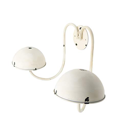 Owlgift Modern Metal Wall Mounted Entryway Retail Hat Rack/Wig Display Stand w/ 2 Circular Hat Hooks, White - color: White