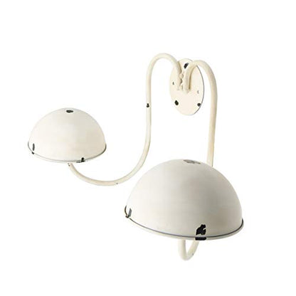 Owlgift Modern Metal Wall Mounted Entryway Retail Hat Rack/Wig Display Stand w/ 2 Circular Hat Hooks, White - color: White
