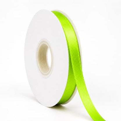 Lime Green Ribbon Satin Ribbon 3/8 Inch x 50 Yards with Spool Continuous - color: Lime Green