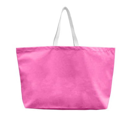 Large Canvas Tote Bag Reusable Extra Big Grocery Bags - color: Pink