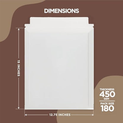 180 Pack 12.75x15 Inches Rigid Mailers – Self Adhesive Cardboard Mailers - size: 12.75x15"-Pack of 180