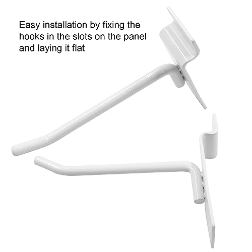 Waziaqoc 32PCS 4Inch White Slatwall Hooks - size: 4 Inch