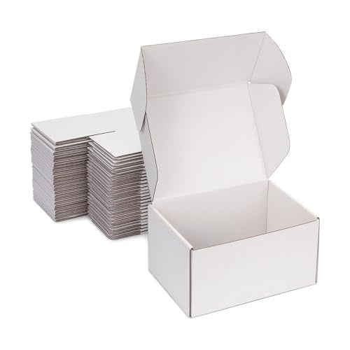 6x6x4 White Shipping Boxes for Small Business, Packing, 25 Pack - color: White, size: 6x6x4 Inch