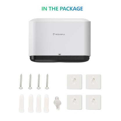 modunful Paper Towel Dispenser Wall Mount No Drill Adhesive, Keylock White - color: D-23 White