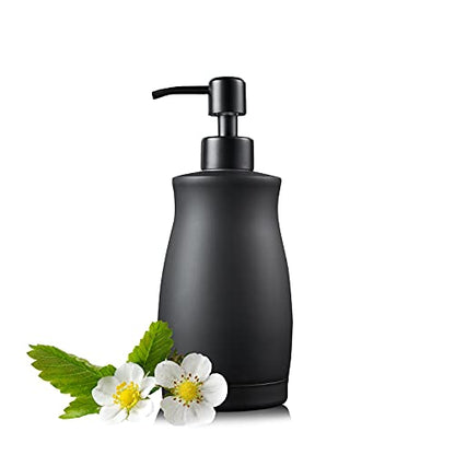 304 Stainless Steel Countertop Black Soap Dispenser Rust Resistant Leak-Proof Liquid Hand Sanitizer Pump with Hopper，for Kitchen Sink, Countertop, Bathroom (13.5oz/400ml) - color: Black Gel Style
