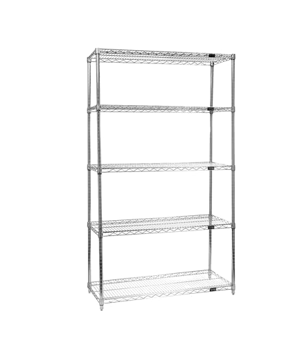 Quantum Storage Systems WR54-2172C Starter Kit Wire Shelves Chrome 4 Shelves 54" H x 72" W x 21" D - size: 54H x 72W x 21D