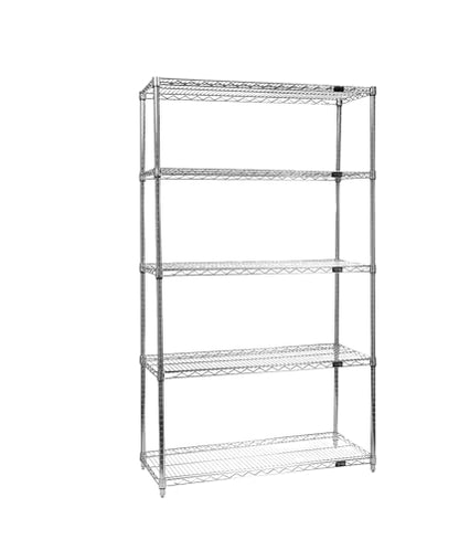 Quantum Storage Systems WR54-2172C Starter Kit Wire Shelves Chrome 4 Shelves 54" H x 72" W x 21" D - size: 54H x 72W x 21D