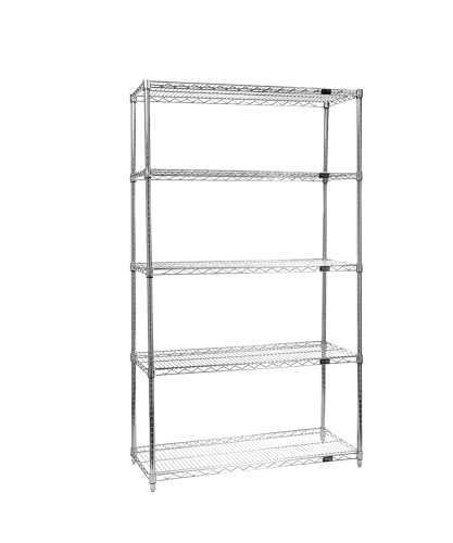 Quantum Storage Systems WR74-1854C-5 Starter Kit Wire Shelves Chrome 5 Shelves 74" H x 54" W x 18" D - size: 74H x 54W x 18D