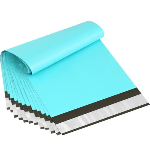 UCGOU Small Poly Mailers 7.5x10.5 Inch Teal 100 Pack Plastic Shipping Bags - color: Teal, size: 7.5x10.5