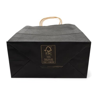 ClearBags Paper Merchandise Handle Bags (Black, 8 1/4 x 4 5/16 x 10 5/8) - color: Black, size: 8 1/4 x 4 5/16 x 10 5/8