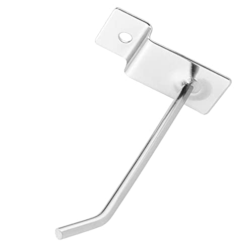 JAPCHET 200 Pack 4 Inch Heavy Duty Silver Metal Slatwall Hooks Hangers, Slat Board Hooks Accessories, Organization Display
