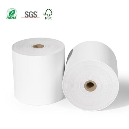 30 Rolls 3 1/8 x 230 Thermal Paper Receipt Rolls 55 GSM Premium Quality Thick paper For POS Cash Register BPA Free-Methdic - style: 30 Rolls