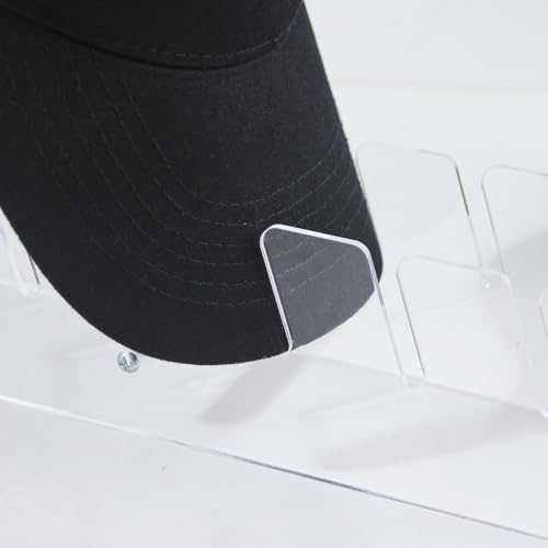Baseball Hat Organizer Rack,2 Pack Acrylic Baseball Caps Storage Holder for Closet,Retail Hat Display Stand for Vendors
