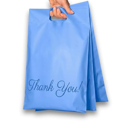 Donyson Blue Poly Mailers with Handle, 10x13, 100 Pack, Packaging Bags - color: Blue, size: 10x13 (100 Pack)
