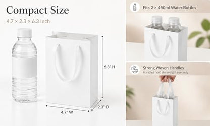 Treelement 22 Pack 4.7×2.3×6.3 Inch Small White Gift Bags with Tissue Paper - color: White
